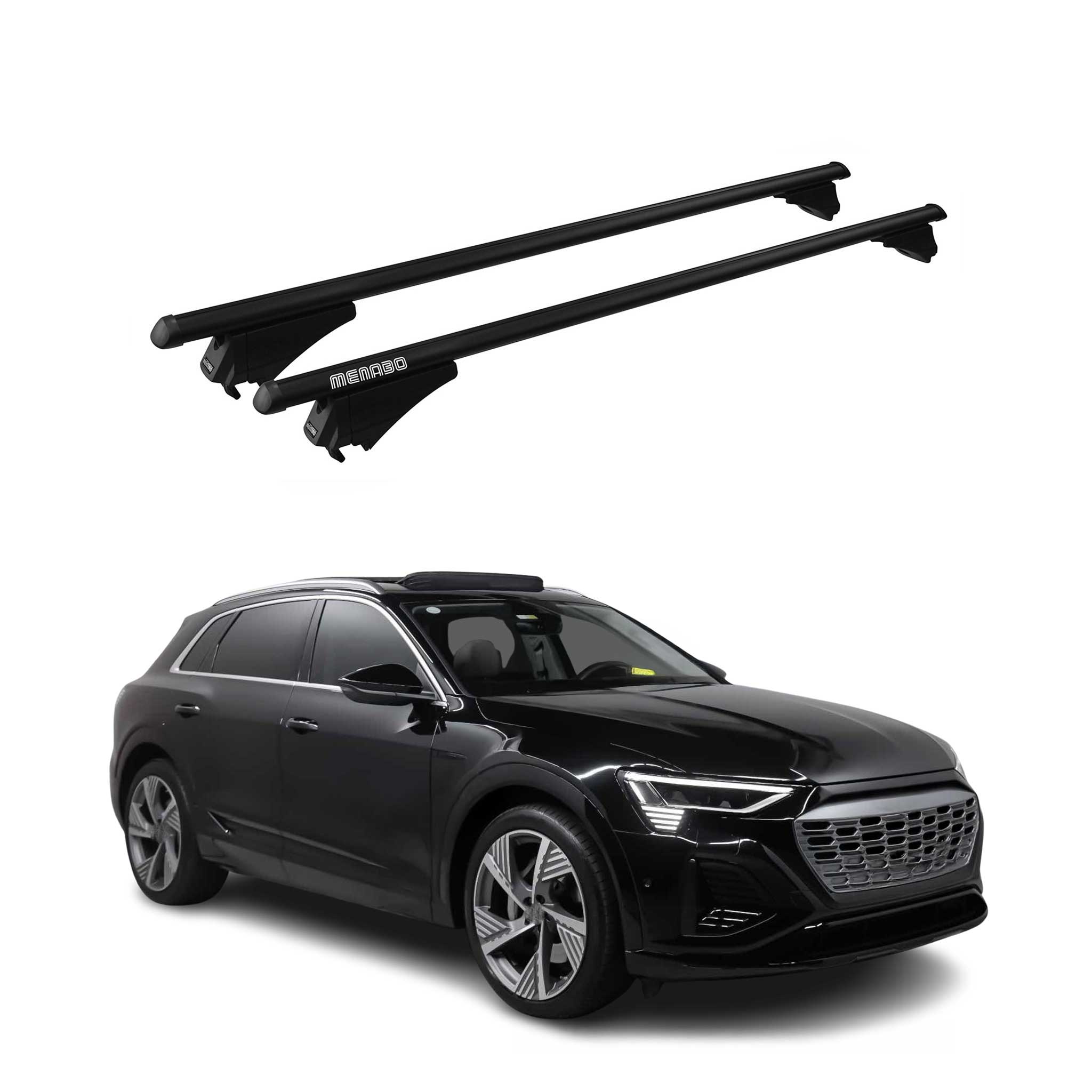 Tiger Barres de toit transversales pour Audi Q8 e-tron 2022-2026 Alu Noir 2x