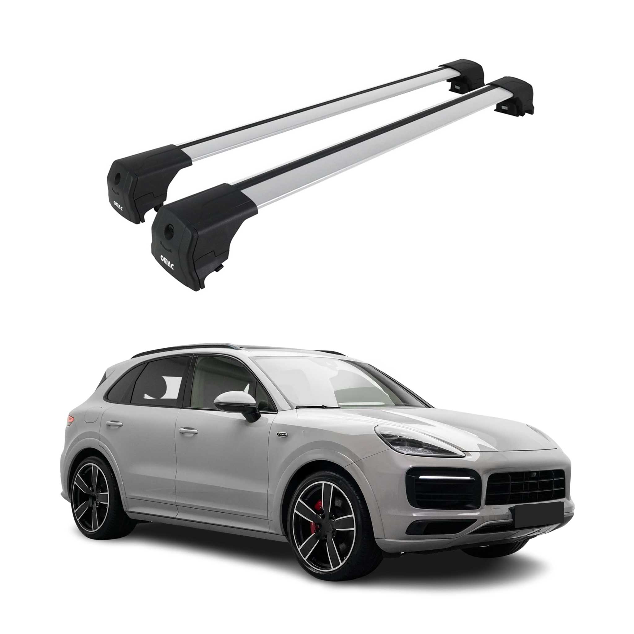 Barres De Toit Transversales pour Porsche Cayenne 9Y 2019-2023 Alu Gris ABE