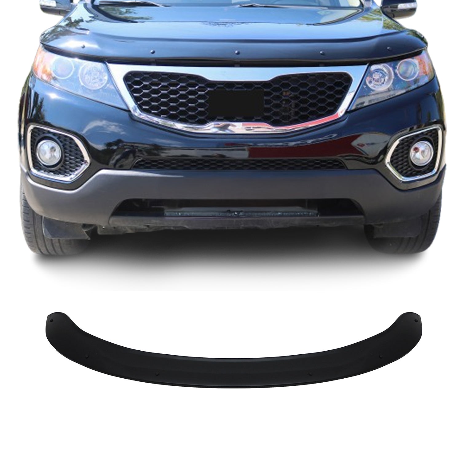 Deflecteurs d'air capot de voiture pour Kia Sorento 2009-2014 SUV Acrylique Noir