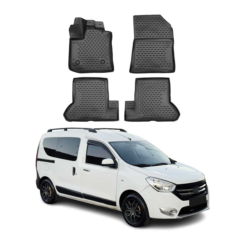 Tapis de Sol pour Dacia Dokker 2012-2024 Caoutchouc TPE Noir