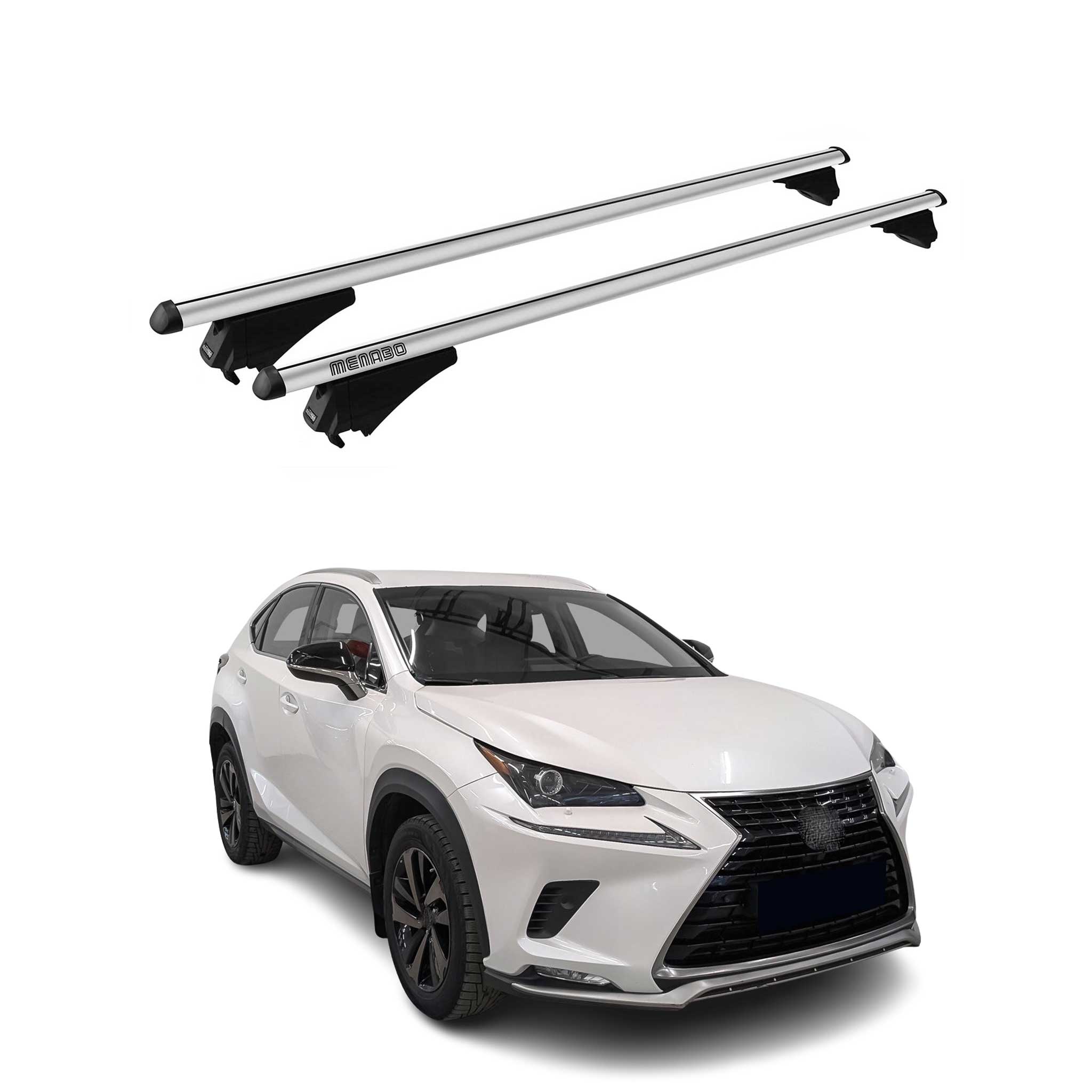 Tiger Barres de toit transversales pour Lexus NX AZ10 2014-21 Aluminium Gris 2x