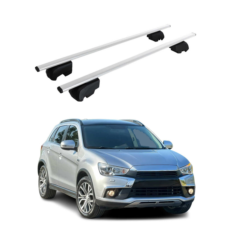 Barres de toit Transversales pour Mitsubishi ASX 2010-2023 Fer Argent ABE