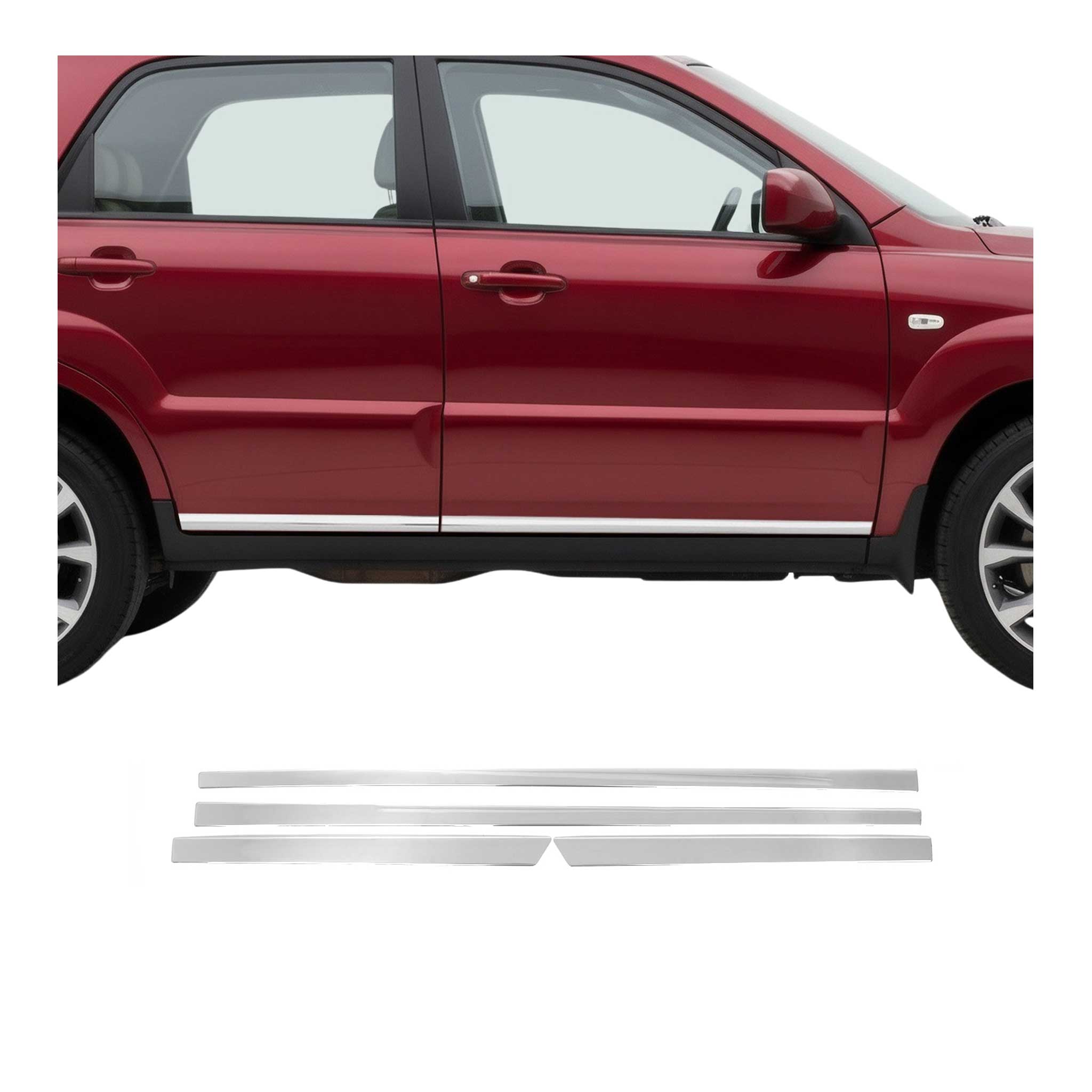 Garniture Baguette de porte latérale pour Kia Sportage 2010-2015 acier inox 4Pcs
