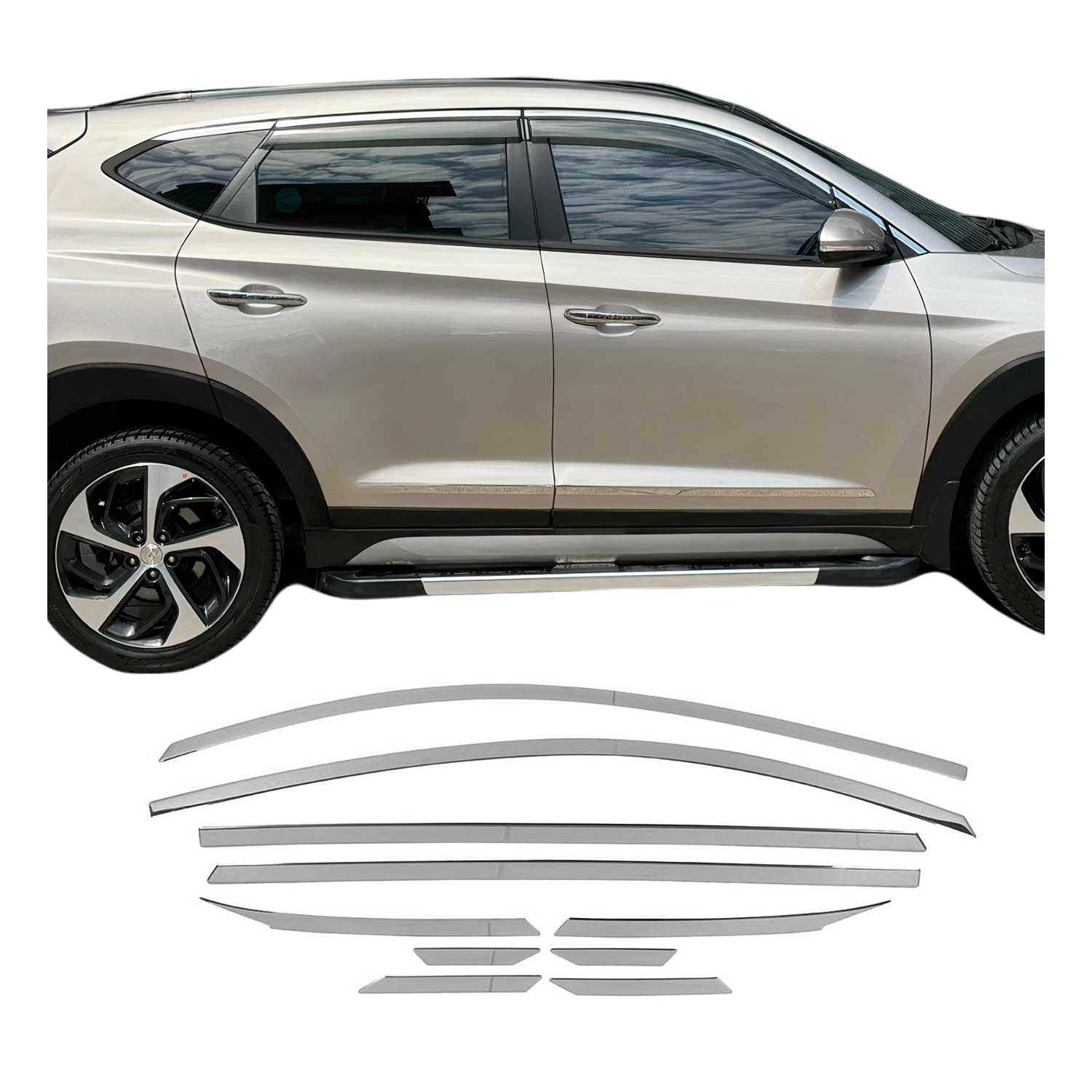 Garniture de Fenêtre pour Hyundai Tucson SUV 2015-2020 Acier Inox 10Pcs