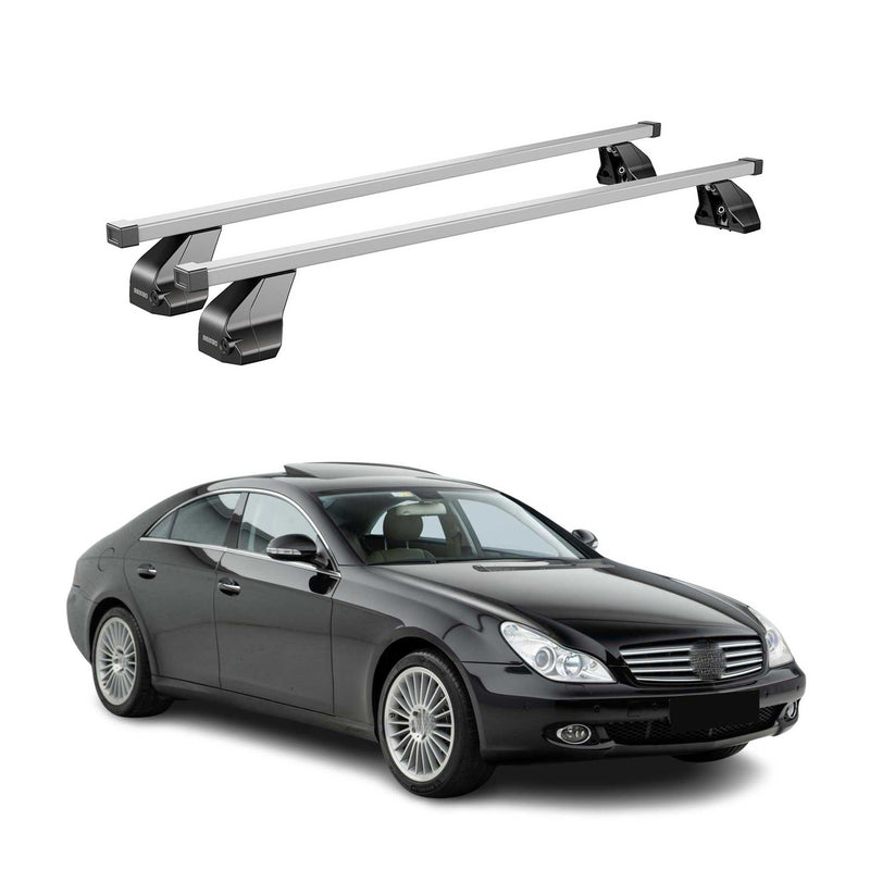 Barres de toit transversales pour Mercedes CLS C219 2004-2010 Acier Gris