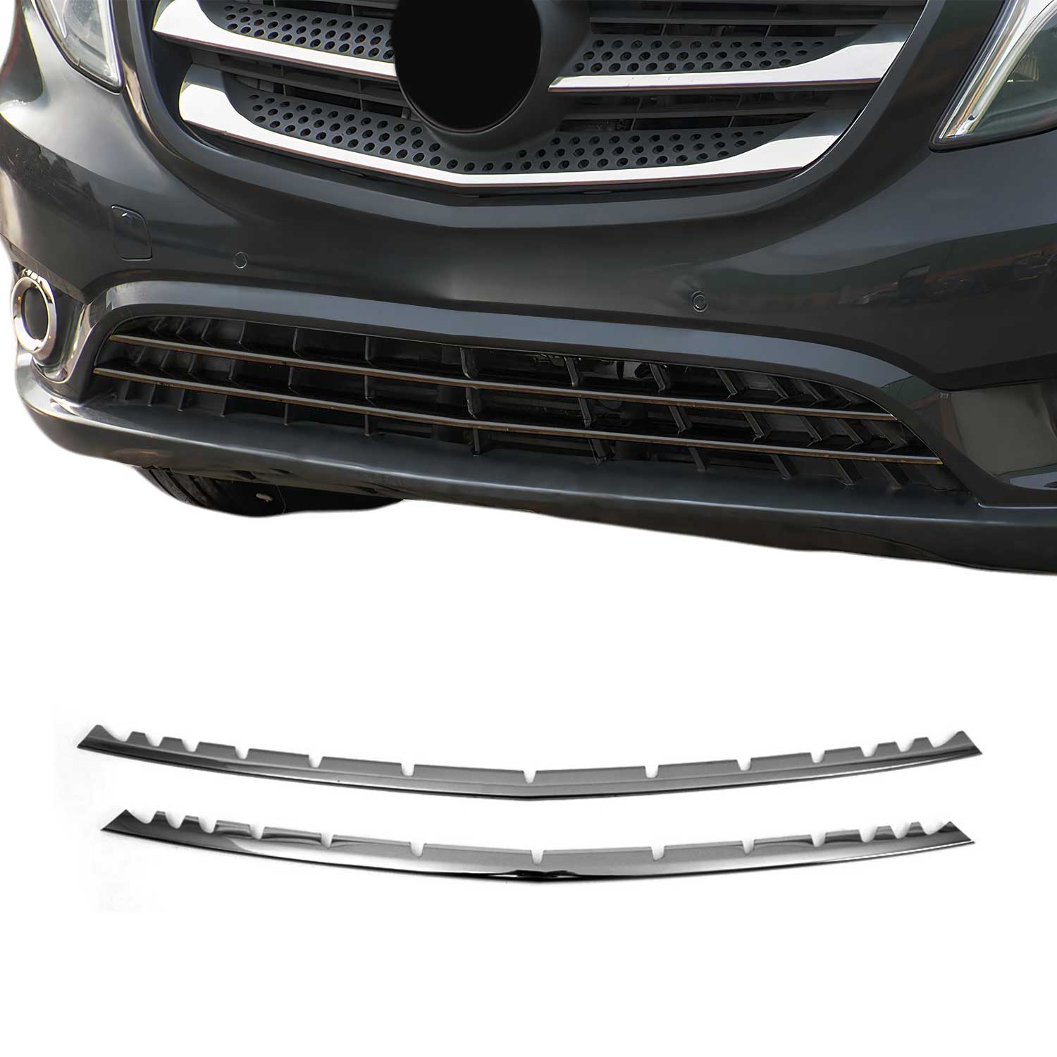 Moulure de Grille de Calandre pour Mercedes Classe V W447 2014-2019 Acier 2Pcs