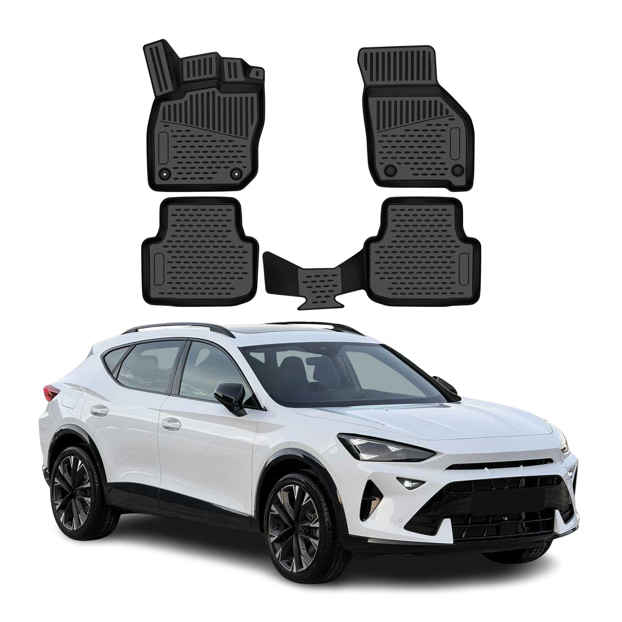 OMAC Tapis de sol pour Cupra Formentor 2024-2026 Facelift caoutchouc Noir 4Pcs
