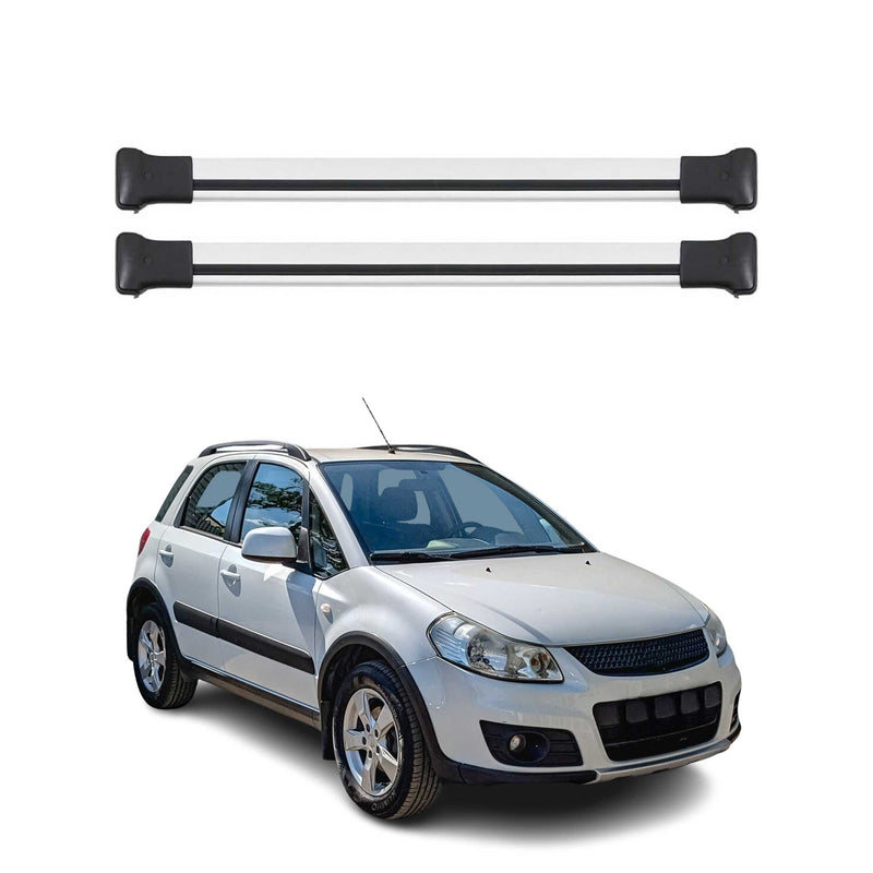 Barres de toit transversales pour Suzuki SX4 2006-2013 Aluminium Gris