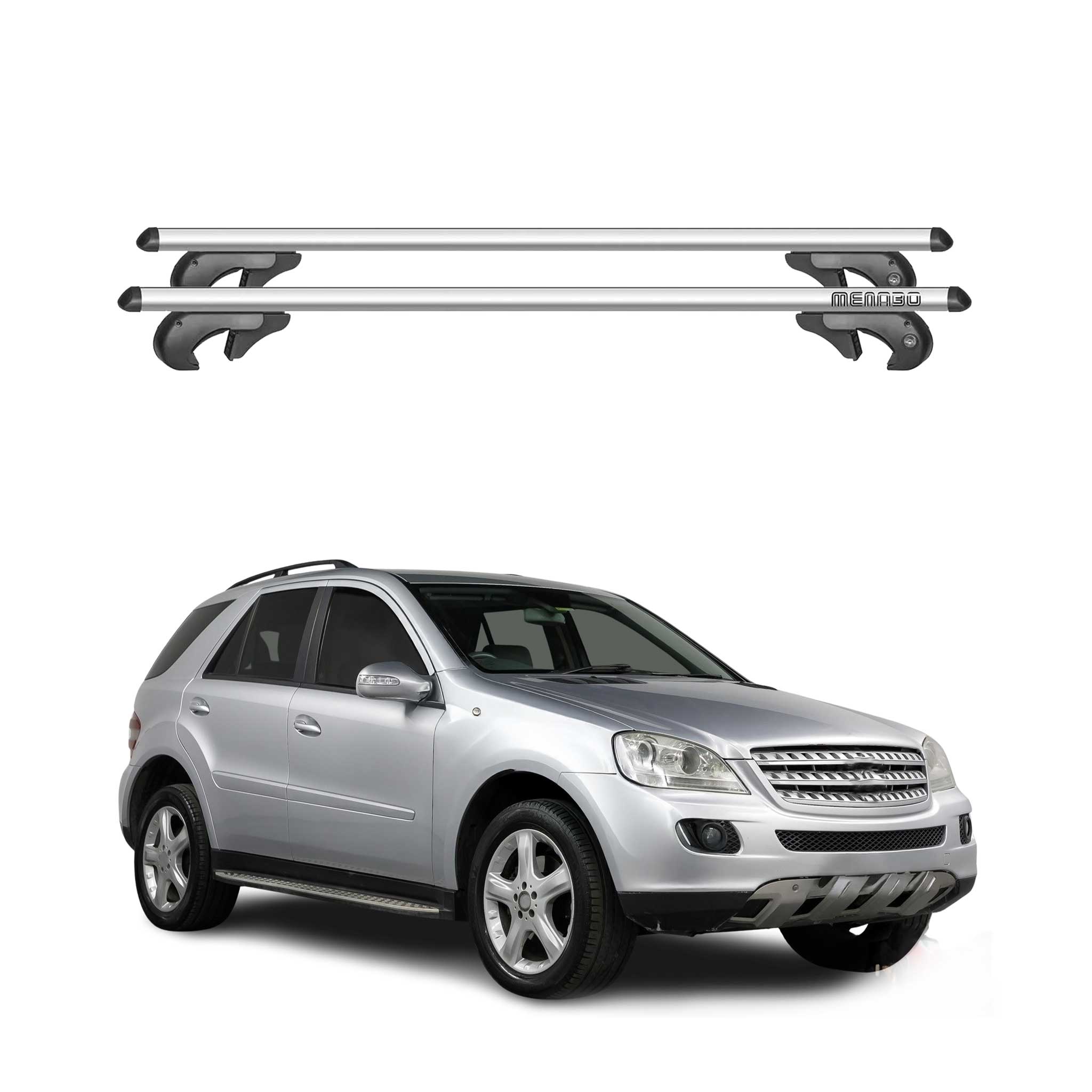 Barres de toit transversales pour Mercedes M Classe W164 2005-2011 90kg Alu