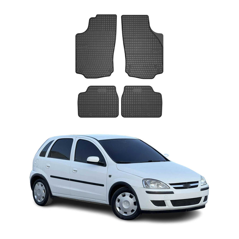 Tapis de Sol pour Opel Corsa C 2000-2006 Caoutchouc Noir