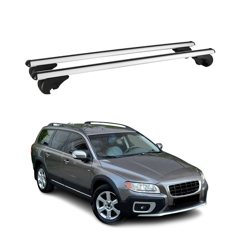 Barres de toit Transversales pour Volvo XC70 2007-2016 Aluminium Argent