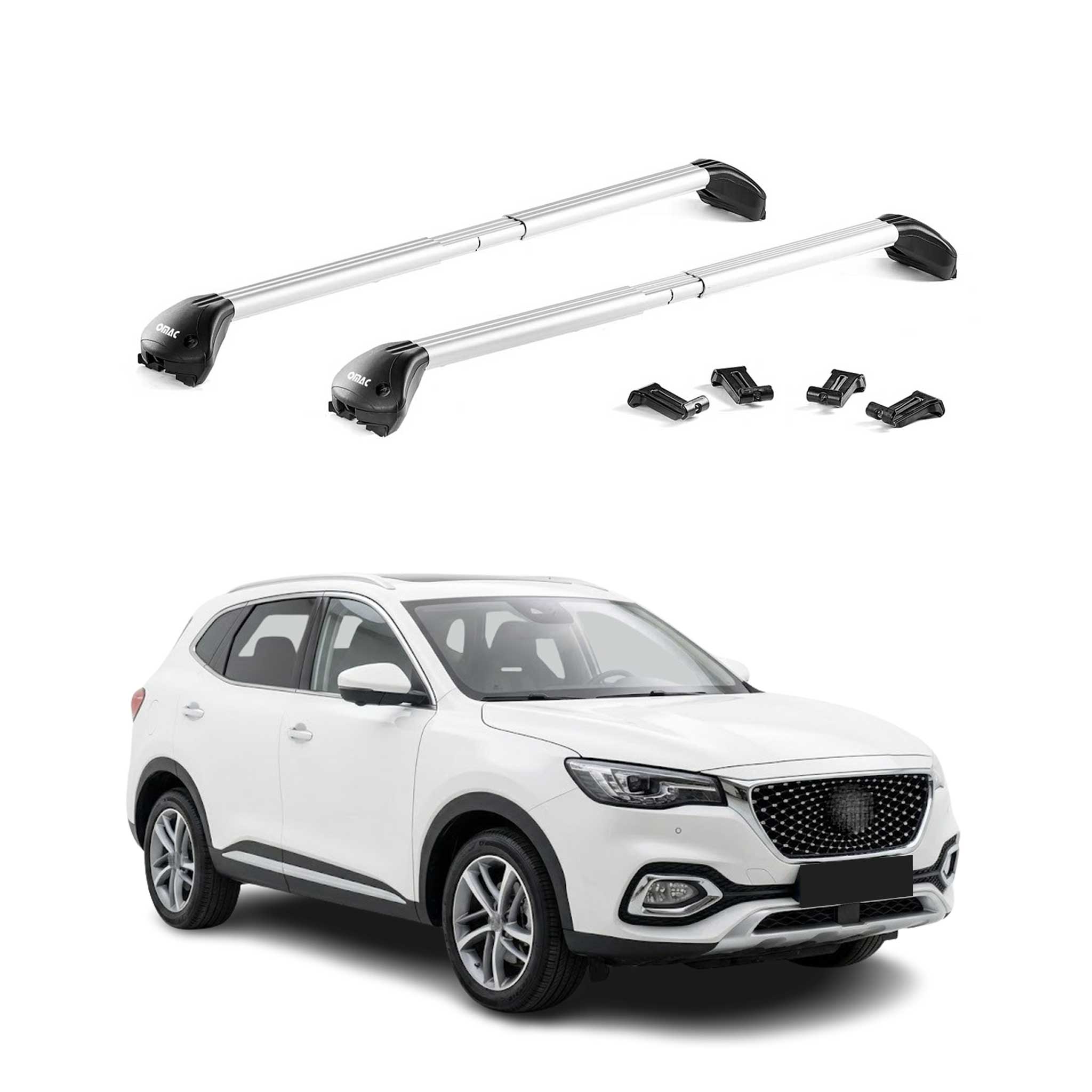 Barres de toit transversales pour MG EHS I 2021-2024 Aluminium Gris ABE