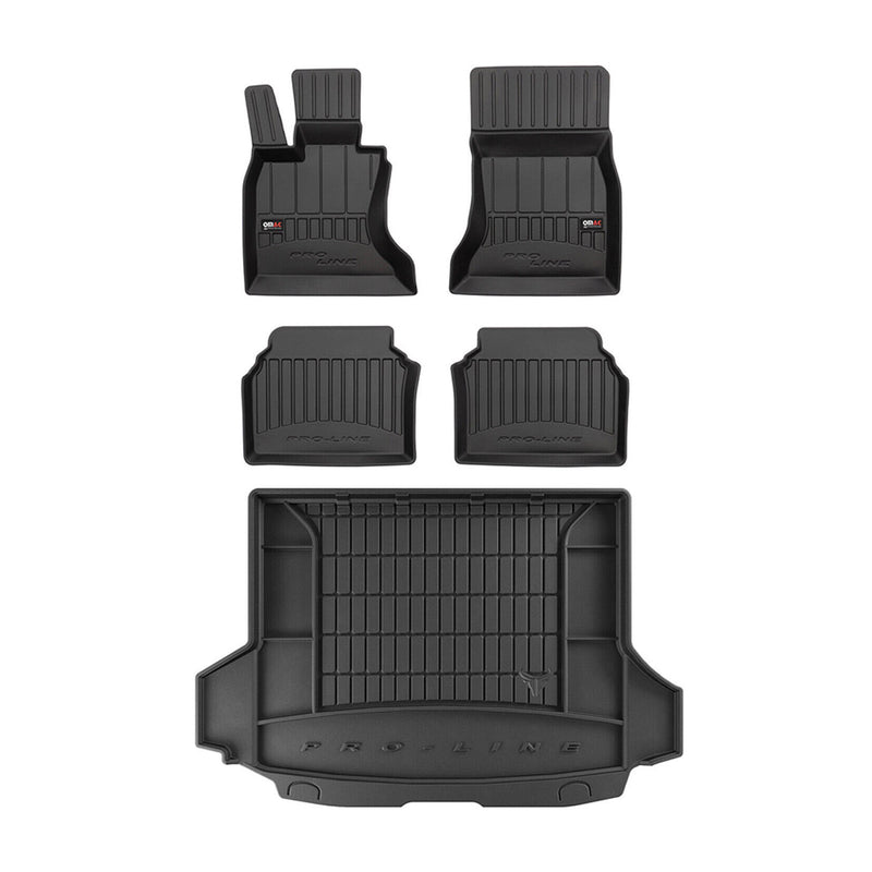 OMAC Kit Tapis de sol et coffre pour BMW Série 5 Gran Turismo F07 2009-2017 Noir