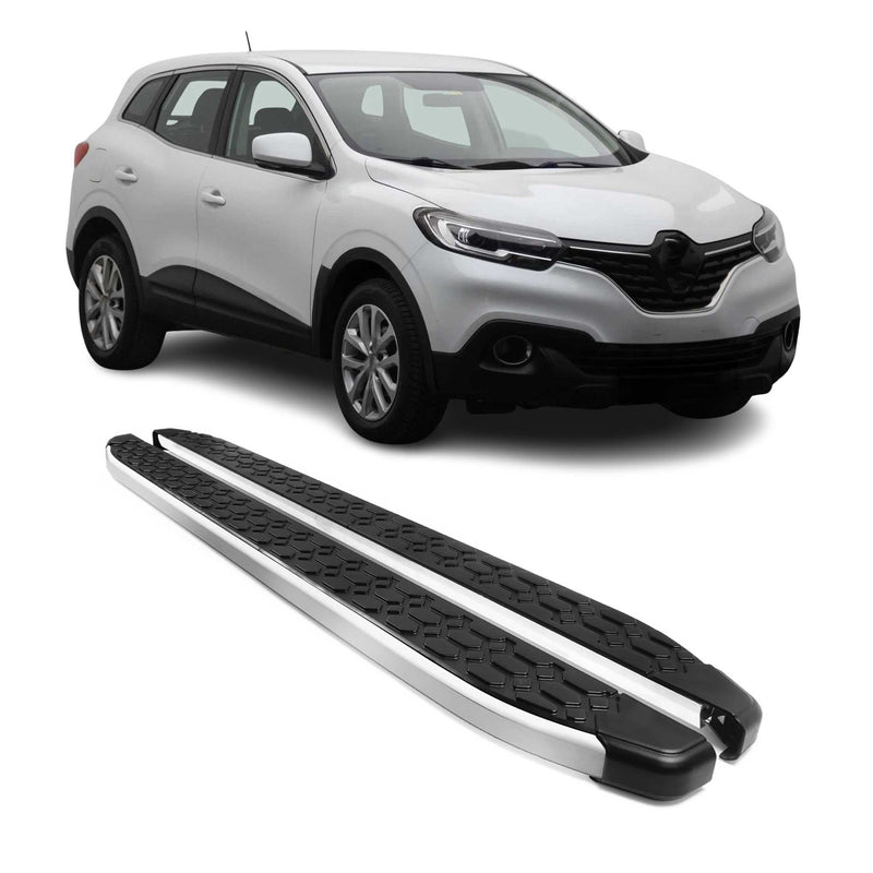 Marchepieds Latéraux pour Renault Kadjar 2015-2024 Gris Noir Aluminium 2Pcs