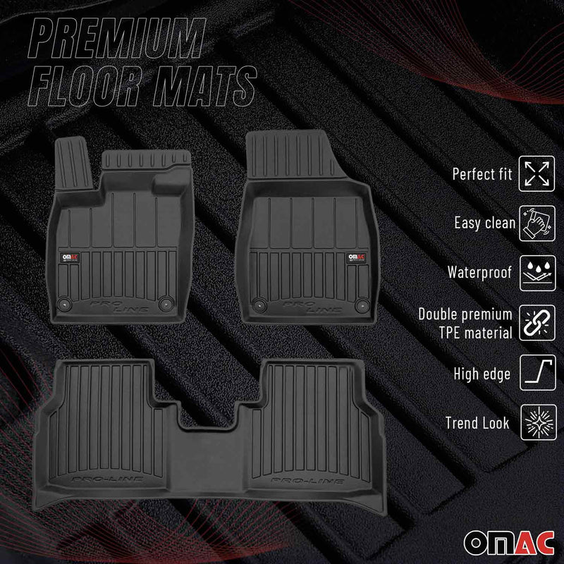 OMAC Tapis de sol caoutchouc pour Audi Q4 e-tron 2021-2024 Noir Premium