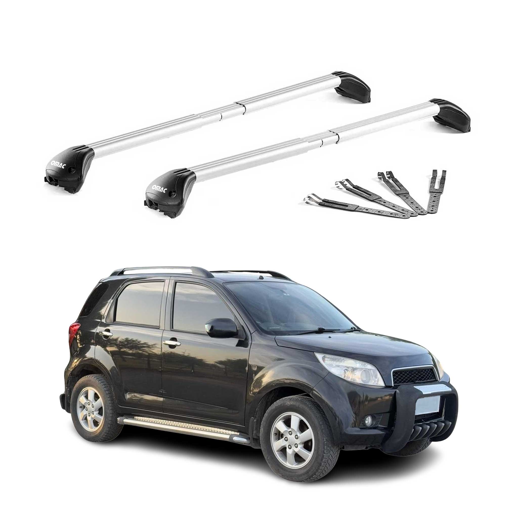 Barres de toit pour Daihatsu Terios II J200 2006-2017 Gris Argenté 2 pièces ABE