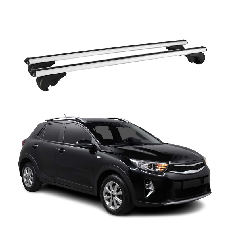 Barres de toit Transversales pour Kia Stonic 2017-2025 Aluminium Argent