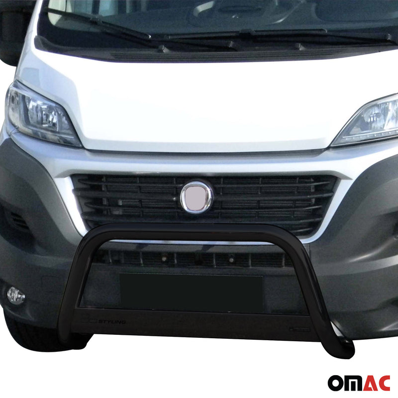 Pare-buffle Avant pour Fiat Ducato 2014-2020 63 mm en Acier Noir