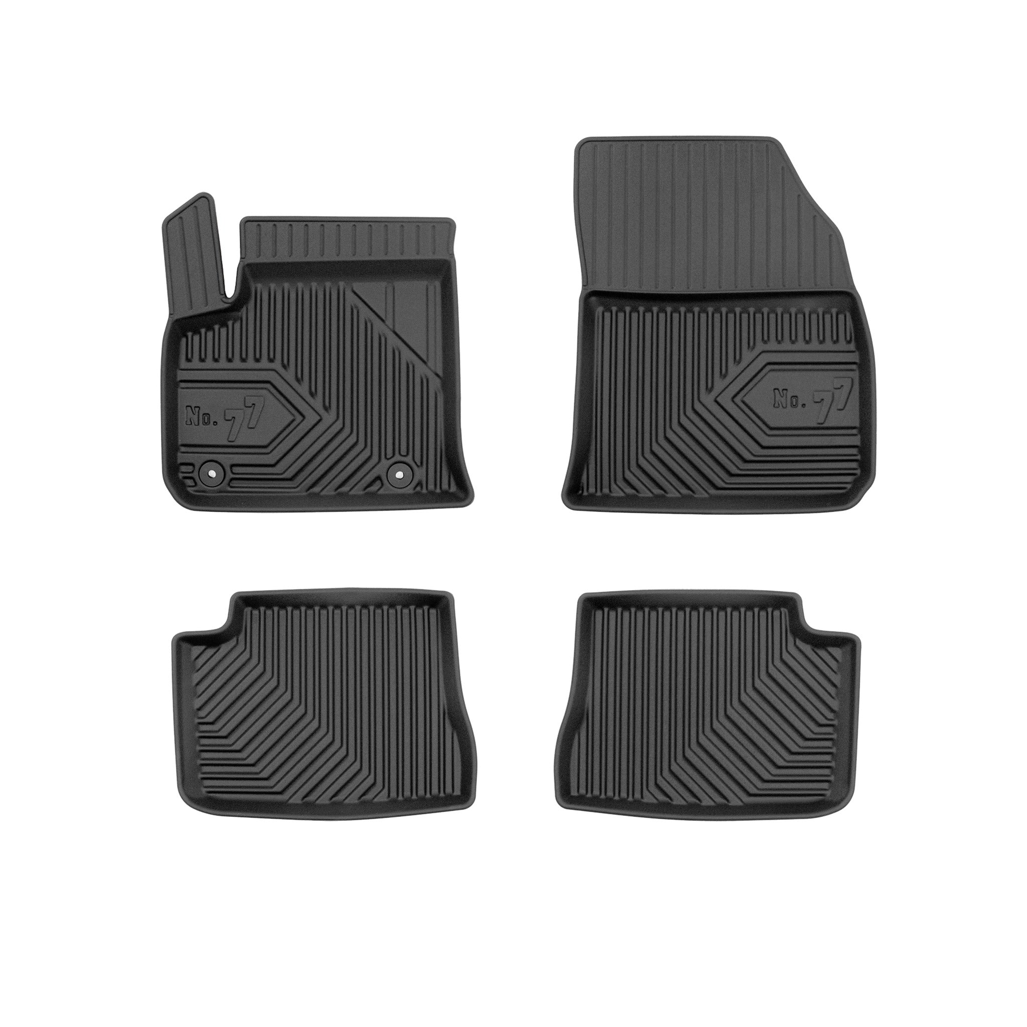 Tapis de Sol de Voiture pour Peugeot e-208 2019-2026 TPE Antidérapant Noir 4Pcs