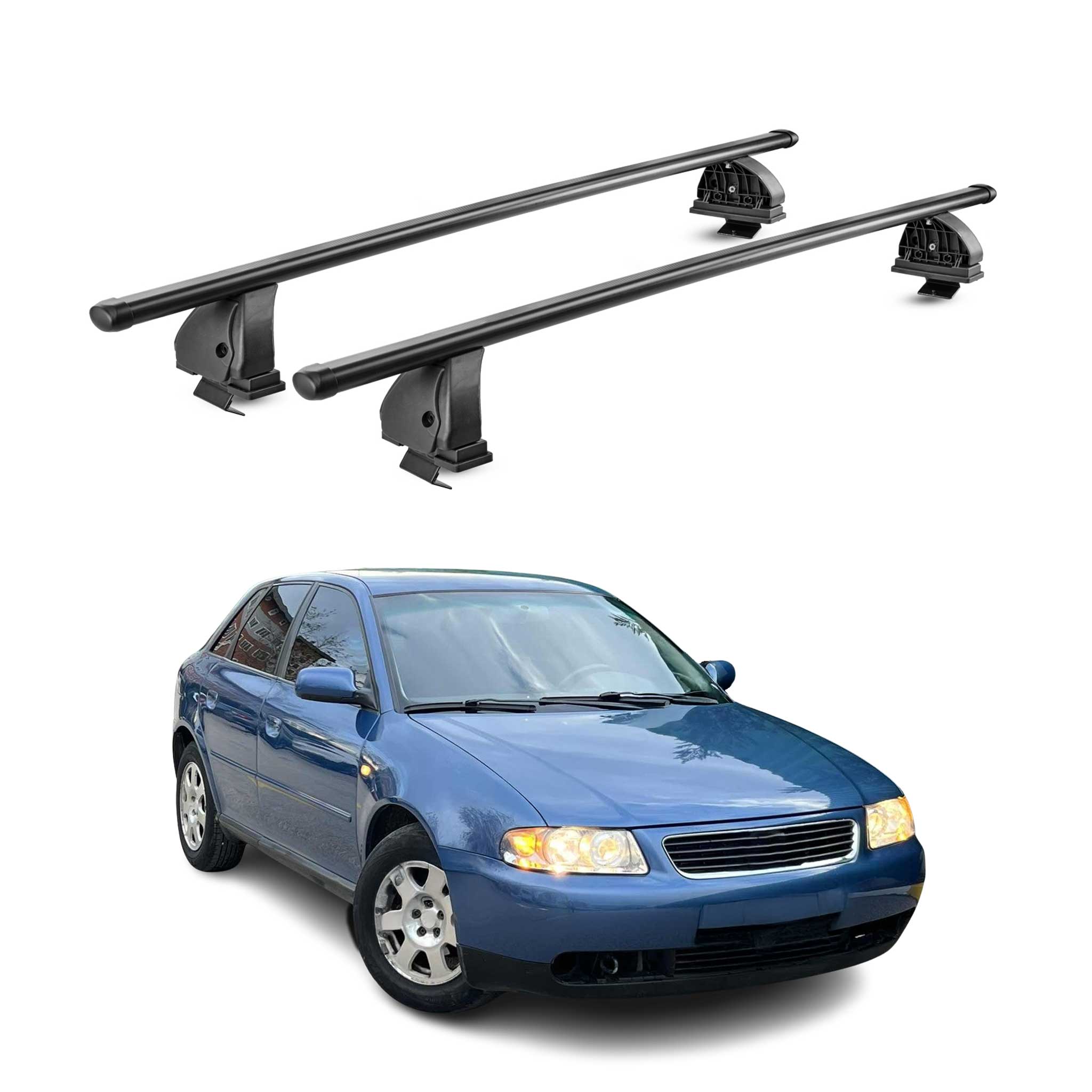 Barres de toit transversales acier pour Audi A3 I 1996-2003 3Portes TÜV Noir 2x
