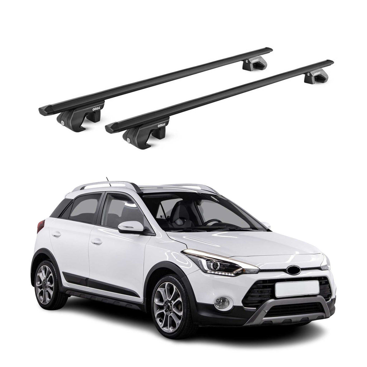 Barres de toit transversales pour Hyundai i20 Active GB 2015-2020 Noir 2x ABE