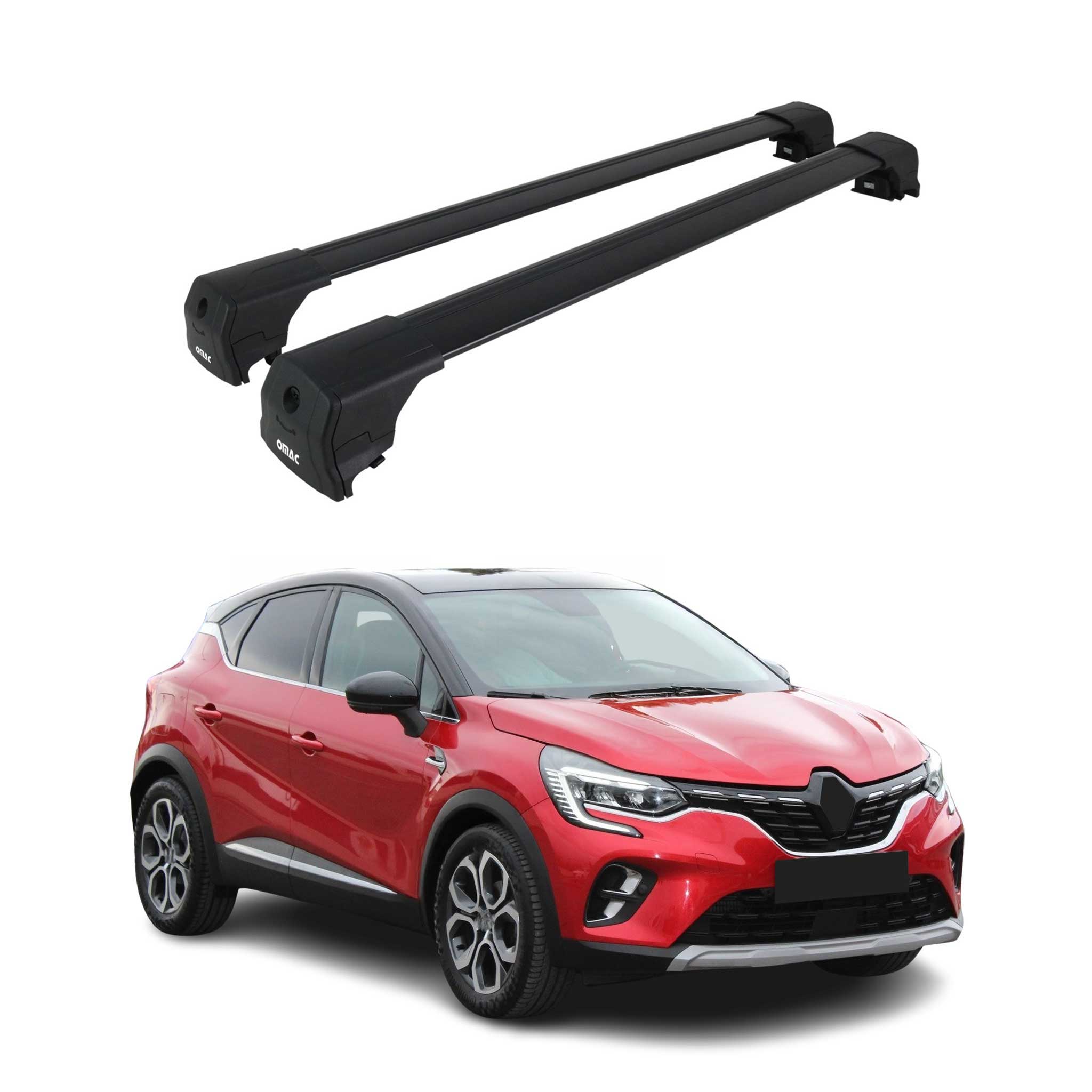 Barres De Toit Transversales pour Renault Captur II 2019-2026 Aluminium Noir 2x
