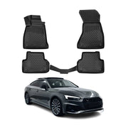 OMAC 3D Tapis de sol pour Audi A5 F5 Sportback 2016-2024 caoutchouc Noir 4Pcs