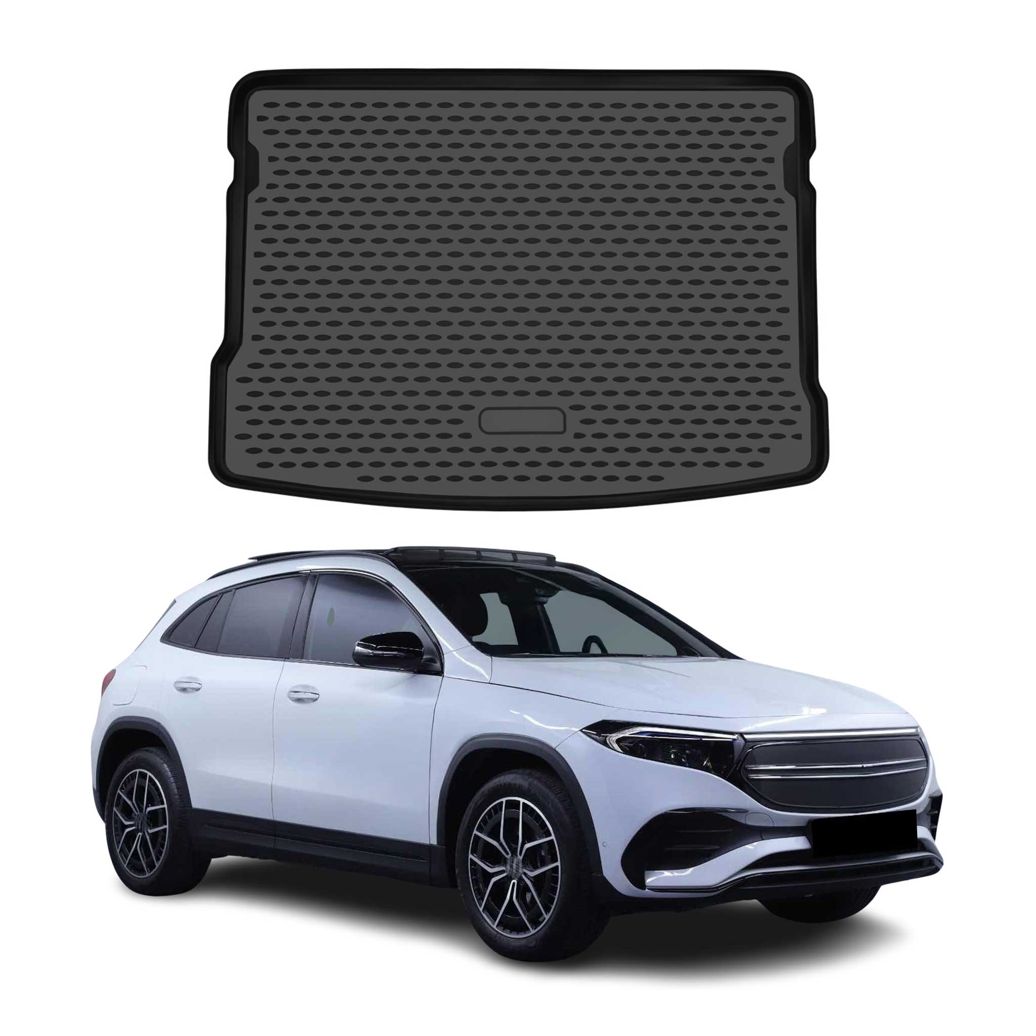 OMAC Tapis de coffre pour Mercedes EQA H243 2022-2026 en caoutchouc TPE Noir