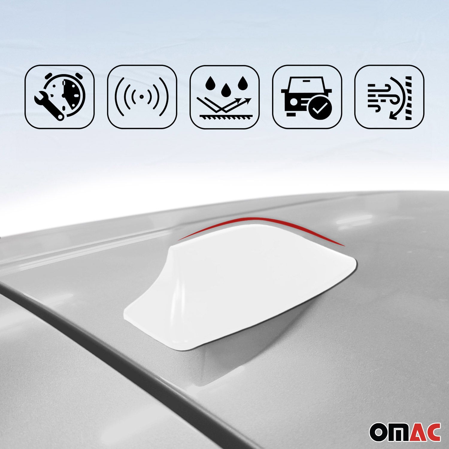 Antenne De Toit Aileron Requin pour Ford Kuga I II III 2008-26 Radio AM/FM Blanc