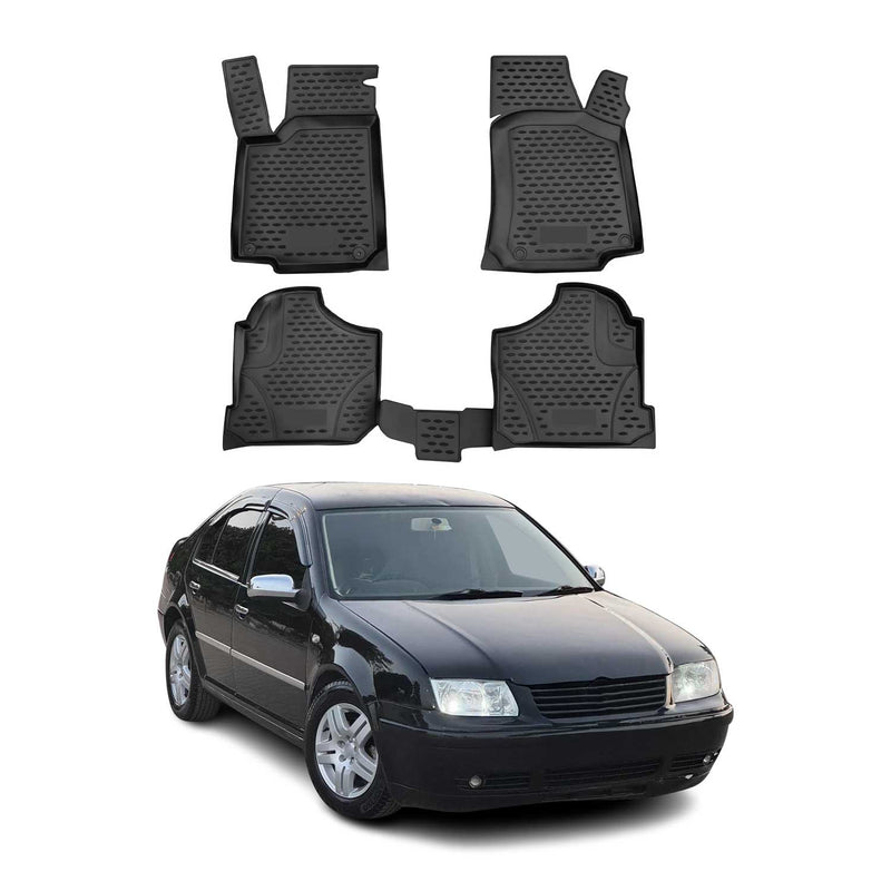 Tapis de sol pour VW Bora 1998-2004 en caoutchouc TPE 3D Noir 4Pcs