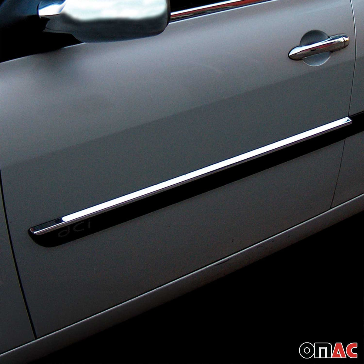 Baguettes de porte pour Renault Megane II 2003-2008 en acier inox chrome