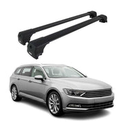Barres De Toit Transversales pour VW Passat B8 Break 2014-23 Aluminium Noir ABE