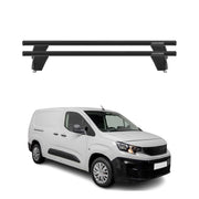 Menabo Barres de toit Transversales pour Peugeot Partner III 2018-2026 Alu Noir