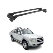 Barres de toit Transversales pour Ford Ranger II 2006-2011 TÜV Aluminium Noir 2x