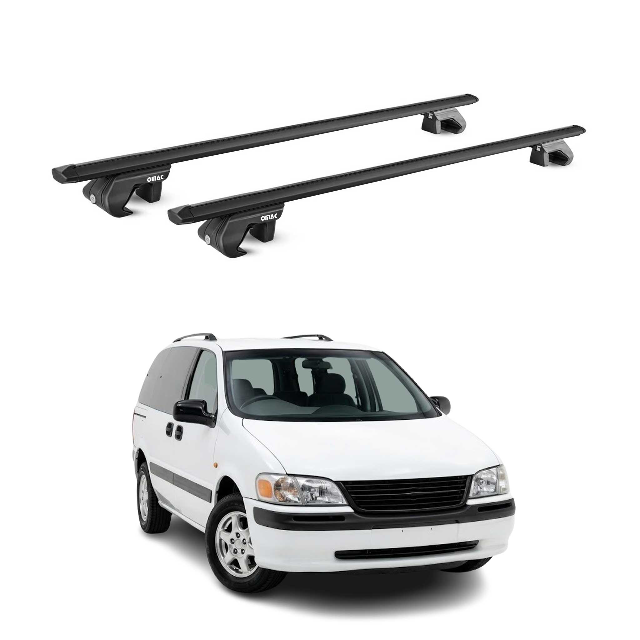 Barres de toit transversales pour Opel Sintra 1996-1999 Aluminium Noir ABE