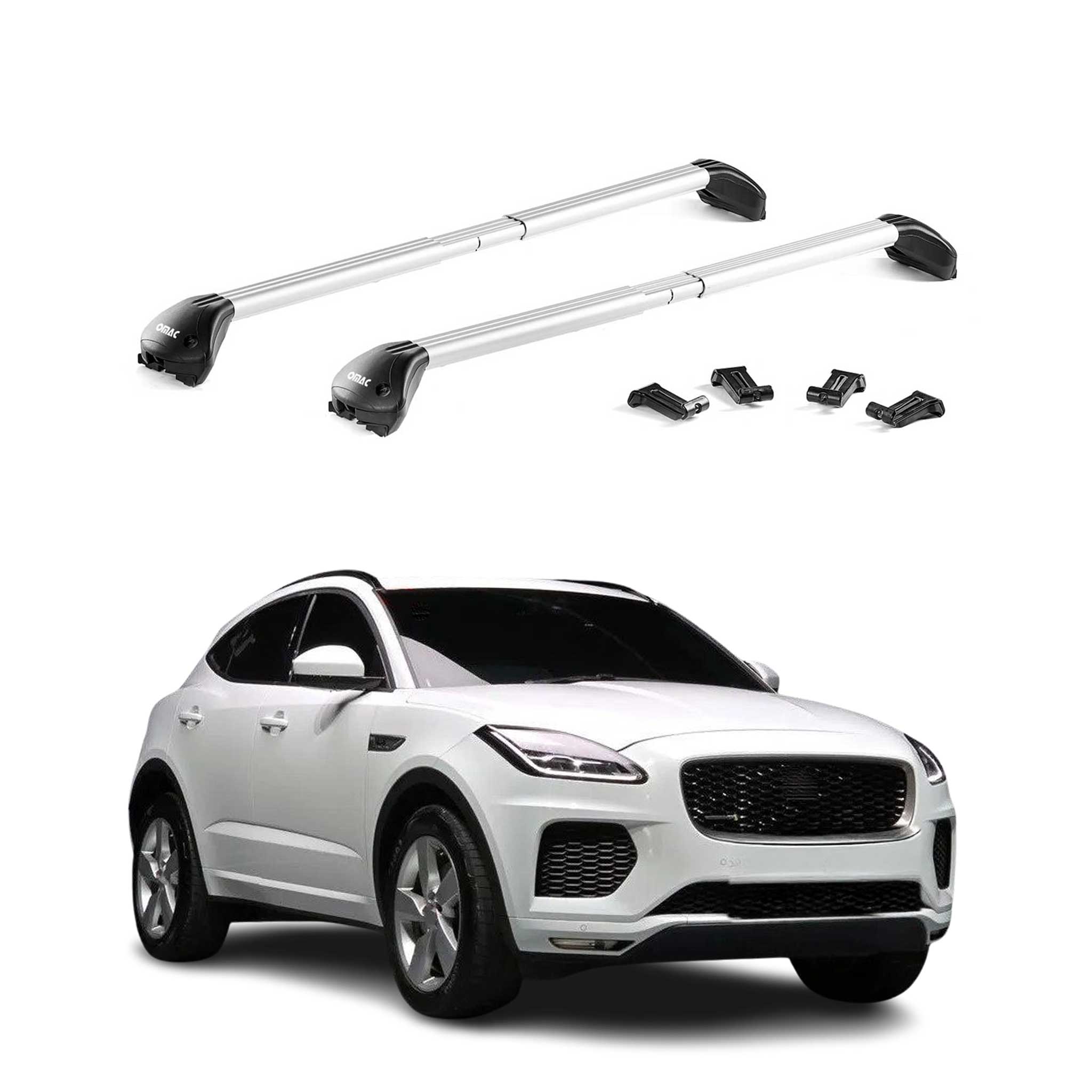 Barres de toit transversales pour Jaguar E-Pace X540 X761 2018-2024 Alu Gris ABE