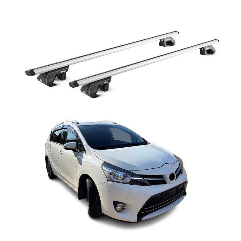 Barres de toit transversales ABE pour Toyota Verso 2009-2017 5 P Alu Gris 2x