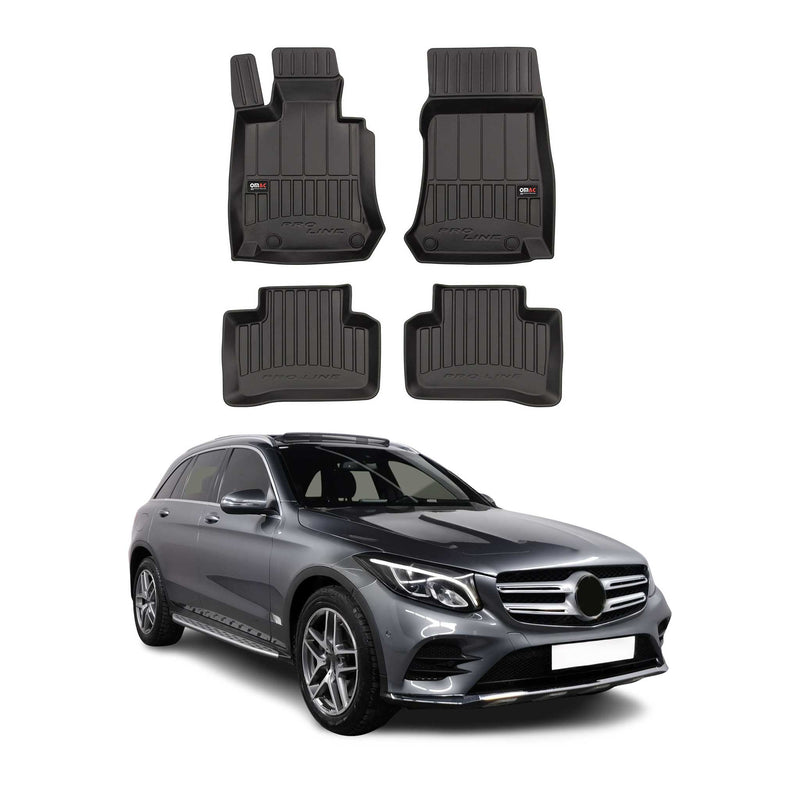 OMAC Tapis de sol en caoutchouc pour Mercedes GLC 2015-2022 Noir Premium
