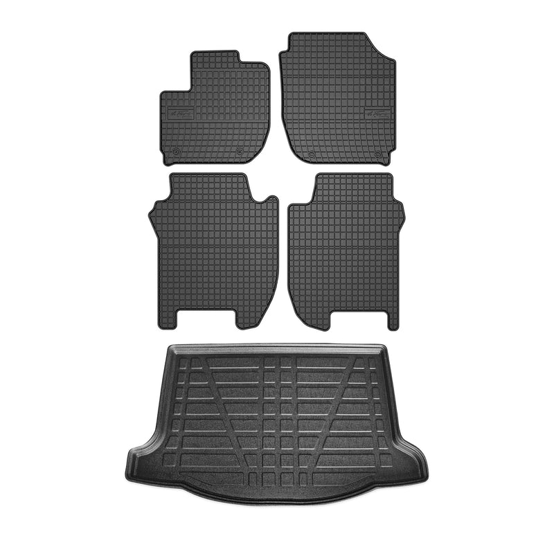 Kit Tapis de sol et coffre pour Honda Jazz 2015-2024 TPE Noir