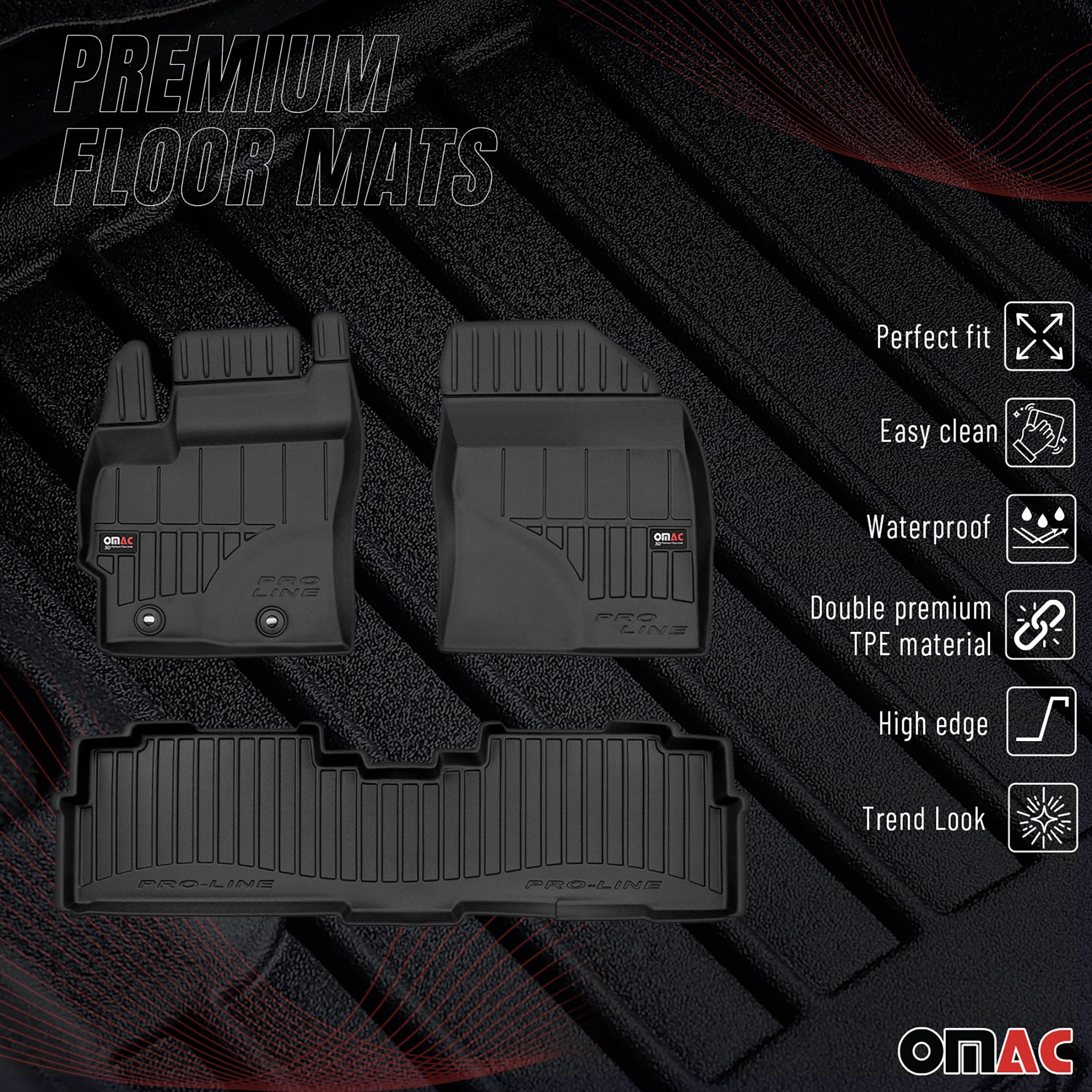 Tapis de Sol pour Toyota Verso 2009-2018 TPE Noir