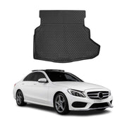 OMAC Tapis de coffre pour Mercedes Classe C W205 2014-2021 en caoutchouc Noir