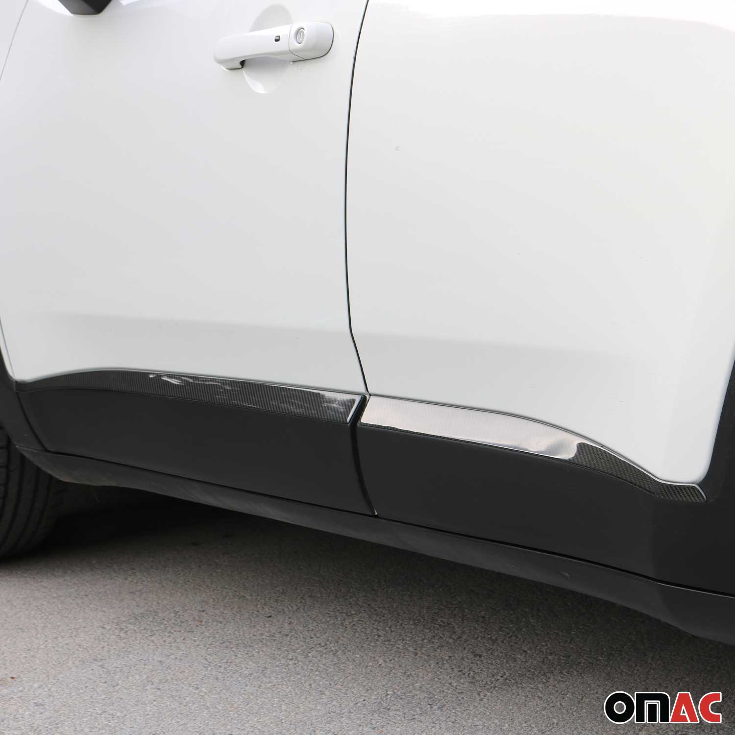 Garniture Baguette de porte latérale pour Jeep Renegade 2014-2024 Carbone Noir