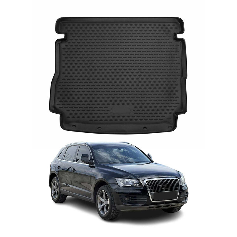 OMAC Tapis de coffre pour Audi Q5 8RB Hybrid 2011-2017 caoutchouc TPE Noir