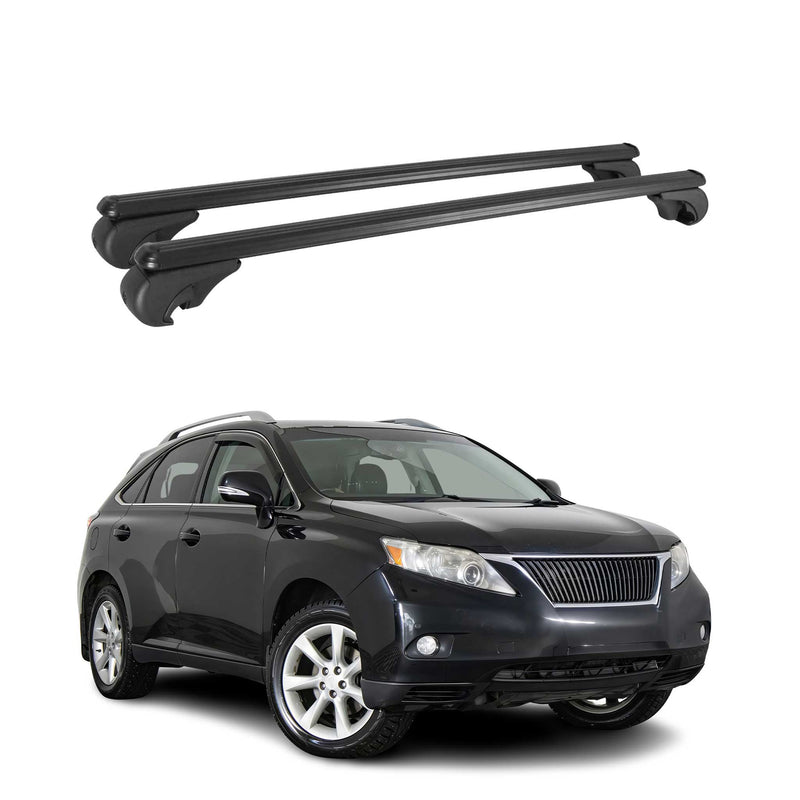 Barres de toit Transversales pour Lexus RX 350 450 MK 2009-2015 Aluminium Noir