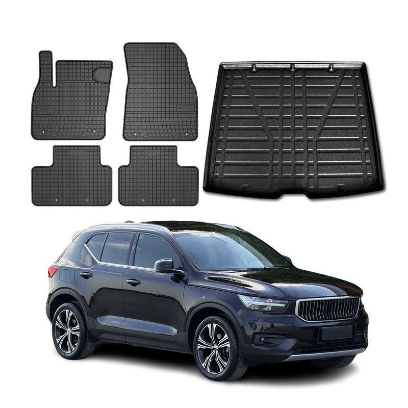 Kit Tapis de sol et coffre pour Volvo XC40 2018-2024 TPE Noir