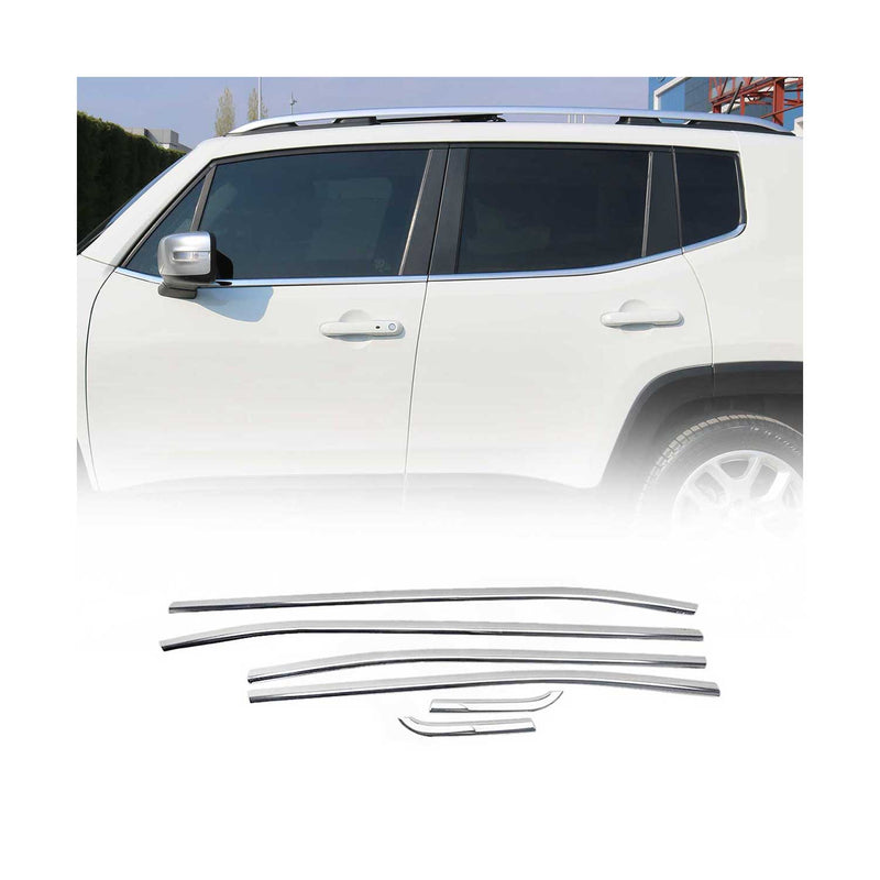 Garniture de Fenêtre pour Jeep Renegade SUV 2014-2024 Acier Inox 6Pcs