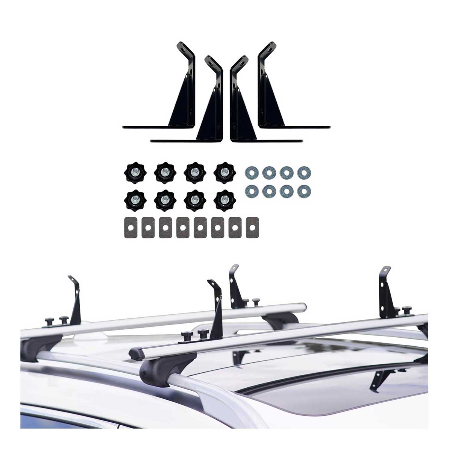 OMAC set de Butées de charge pour barres de toit réglables 4 pcs