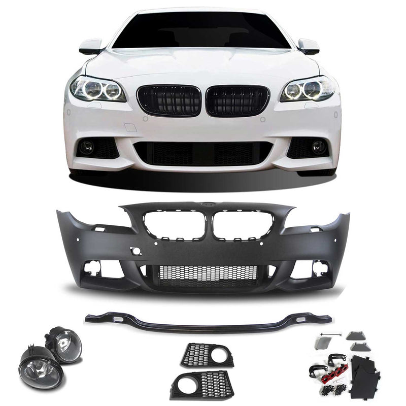 JOM Pare-chocs avant pour BMW Series 5 F10 Berline F11 Break 2010-2017 Noir 1x