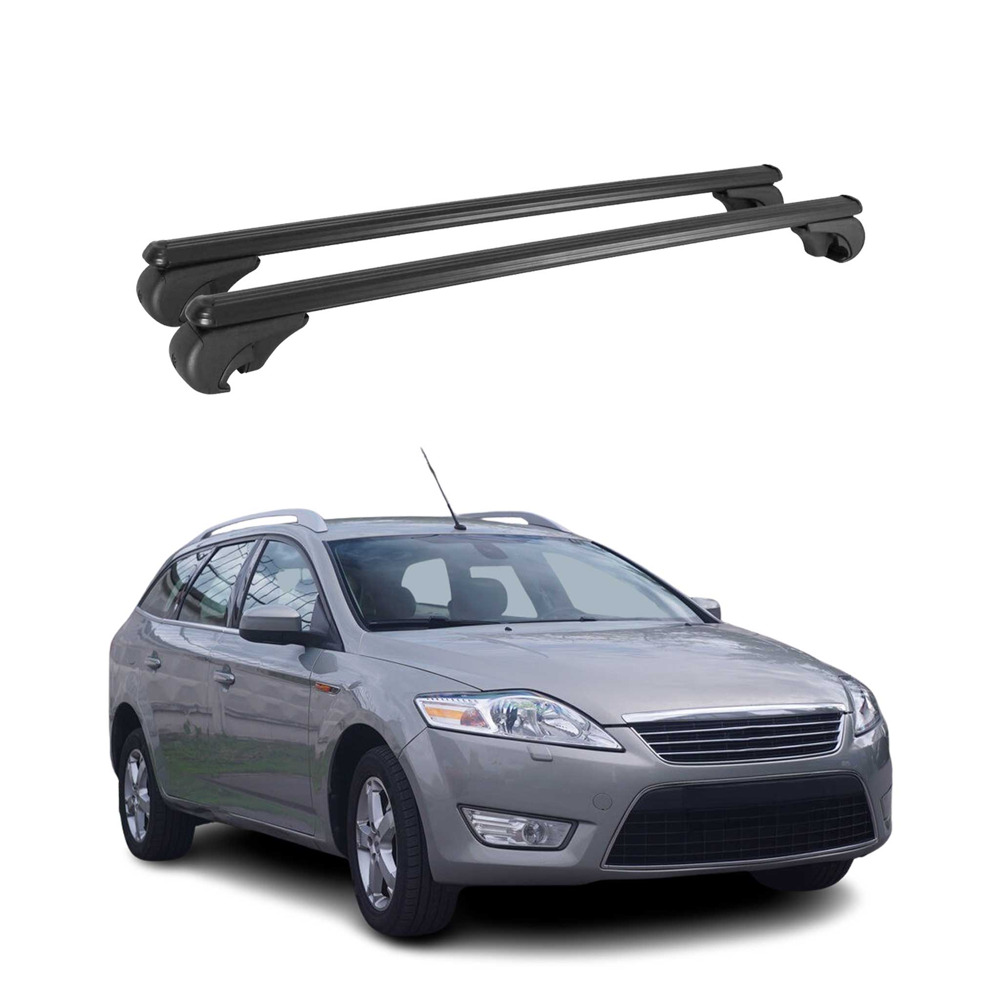 Barres de toit Transversales pour Ford Mondeo mk4 Turnier 2007-2010 Alu Noir