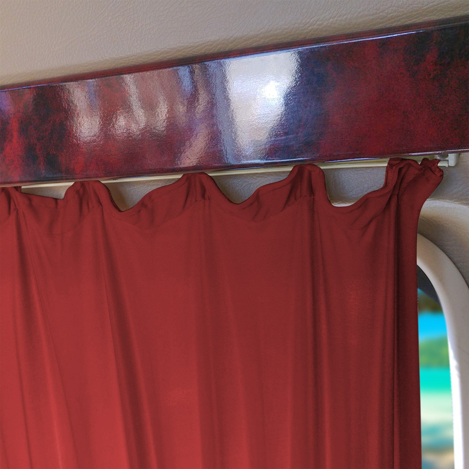 Rideaux De Fenêtre pour VW T4 1990-2003 Châssis Long Rouge Tissu
